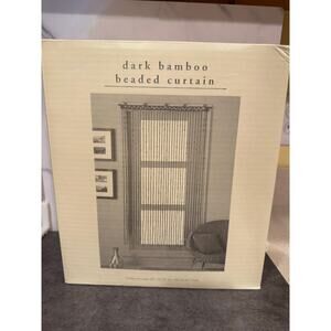 Pier 1 Bamboo Wood Beaded Curtain Panel 36" x 72" Dark Bamboo Beads-2005